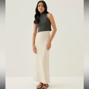 Love Bonito Korin Elastic Waist Soft Cozy Knit Column Ribbed Maxi Skirt Size 6